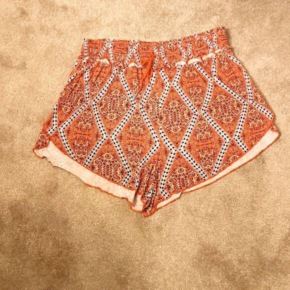Anthropologie Women's Orange Paisley Print Shorts Size XL - Picture 1 of 8